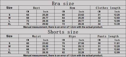 JUREN Yoga Clothes Set 2 Piece Gym Sports Shorts Set Women Tracksuit High Waist Shorts Fitness Suit Running Bra Workout Outfits