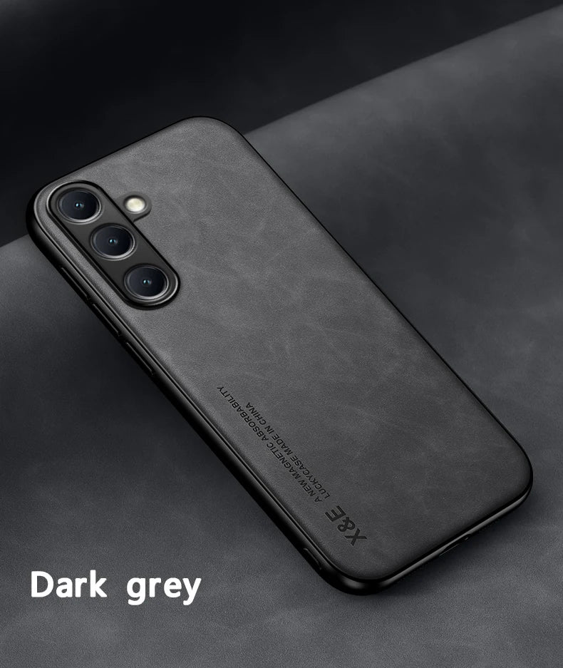 Luxury Leather Ultra Thin Phone Case For Samsung Galaxy S26 S25 S24 S23 S22 S21 Ultra Plus Silky Feel Soft Cover For Car Holder