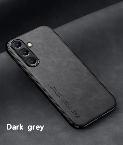 Luxury Leather Ultra Thin Phone Case For Samsung Galaxy S26 S25 S24 S23 S22 S21 Ultra Plus Silky Feel Soft Cover For Car Holder