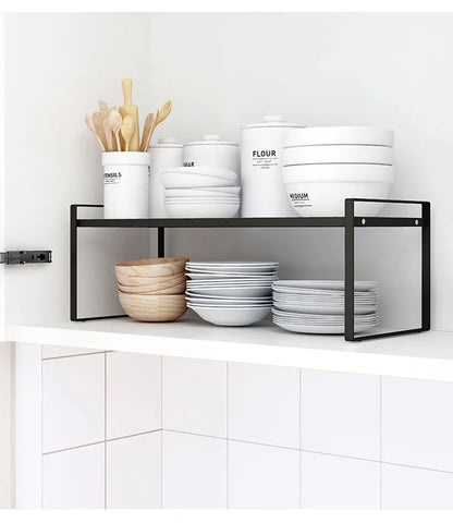 Kitchen Dish Rack - Stainless Steel Stackable Over Sink Shelf & Cutlery Holder