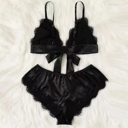 Women's Sexy Pajamas Nightgowns Lingerie Shorts 4-piece Lace Camisole Pajama Set Home Robe Nightgowns Leisure wear