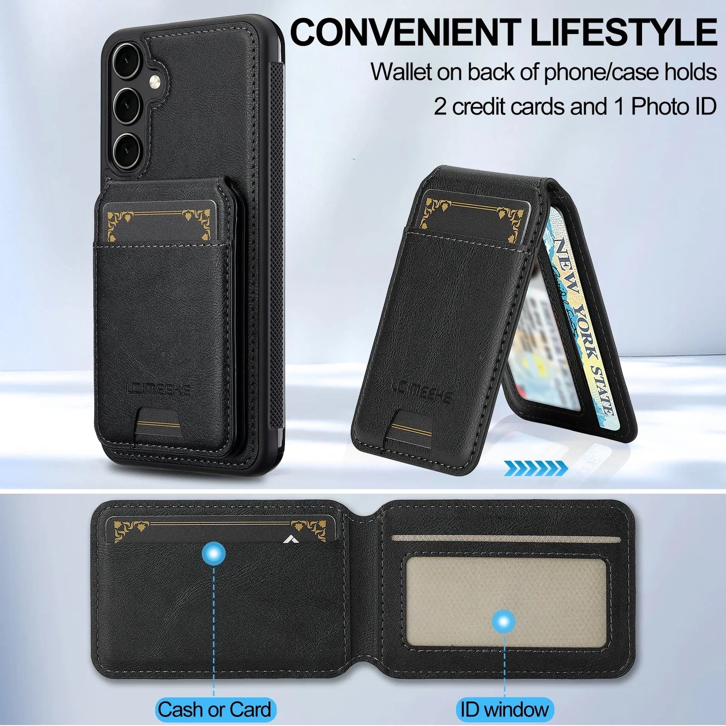 Detachable Leather Case For Samsung Galaxy S26 S25 Ultra S24 Plus S22 S21 FE A55 A35 A16 A36 A56 A15 A14 Card Wallet Phone Bag