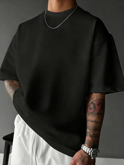 Summer Beach Cotton Short Sleeve For Man's Casual Loose Short Tops Breathable Comfy Basics T Shirts Sport Street Soft Streetwear