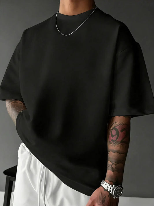 Summer Beach Cotton Short Sleeve For Man's Casual Loose Short Tops Breathable Comfy Basics T Shirts Sport Street Soft Streetwear