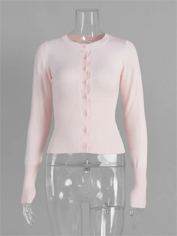 Tossy Casual Knit Cardigan Top For Women Long Sleeve Ribbed Patchwork Slim Elegant Loose Cropped Top Female Knitwear Cardigan