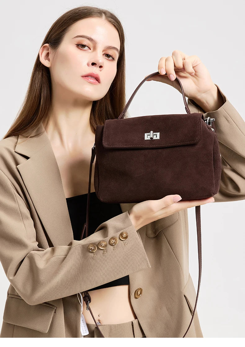 Genuine Leather Crossbody - Women's Soft Leather Messenger Bag With Zipper Closure