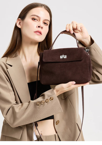 Genuine Leather Crossbody - Women's Soft Leather Messenger Bag With Zipper Closure