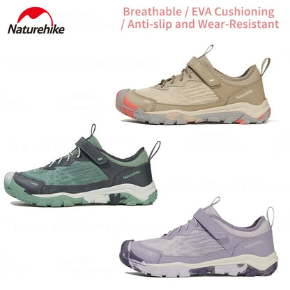 Naturehike Kids' Non-slip Lightweight Hiking Sneakers Anti-Slip Tape Walking Shoes Outdoor Travel Sneakers for River Tracing