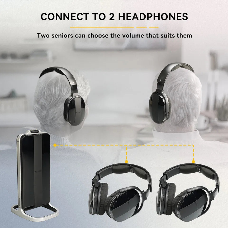 Wireless Headphone Bluetooth Headset for Mobile Phone Computer TV Earphone With Multifunction Base Rechargeable Saving Function