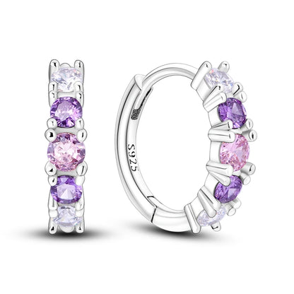 Sterling Silver Hoop Earrings – Zirconium Star Drop Style For Women’s Anniversary Jewelry Gift