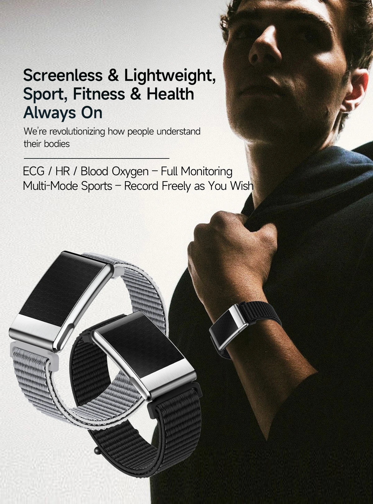 New No Screen Health Bracelet Precise Heart Rate Blood Pressure ECG Monitor Call Reminder Smart Watch Sport Band Fitness Tracker