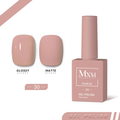 Gel Nail Polish Set - Neon Brown Royal Blue Red Green Pastel Nude Varnish