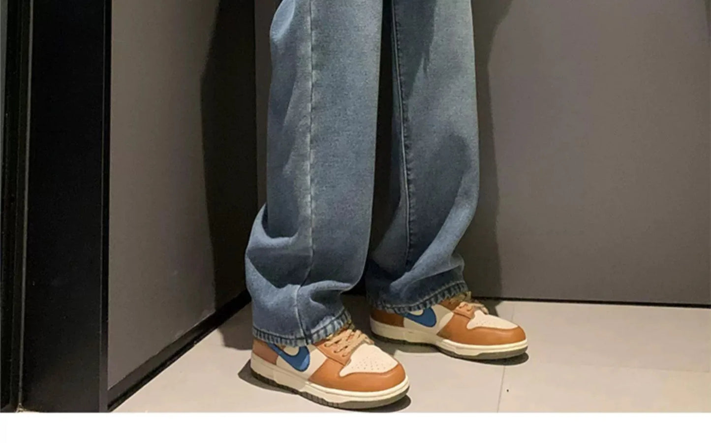Thiened Fce Lined Thi High Waist Loose Fits Jeans Womens Winter Straight Leg Wide Leg Trousers Wear Resistd Denimcloth...