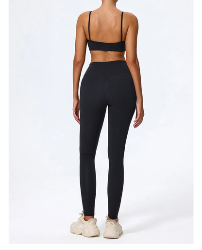 Women Sports Set – Summer Two Piece Gym Outfit With High Waist Leggings & Sleeveless Top