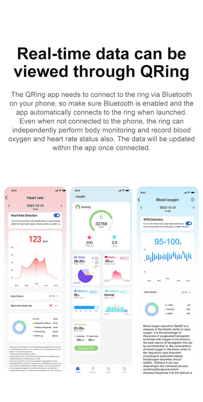 [2024 ] COLMI R02 Smart Ring Military Grade Titanium Steel Shell Health Monitoring IP68 & 5ATM Waterproof Multi-sport Modes