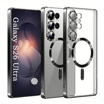 Luxury Transparent Plating Magnetic Wireless Charge Case for Samsung Galaxy S26 S25 S24 S23 S22 S21 Ultra Plus FE Note 20 Cover