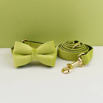 Velvet adjustable dog CollarLeash，Gold dog Collar and leash set，Dog Collar Leash and harness set strong large dog