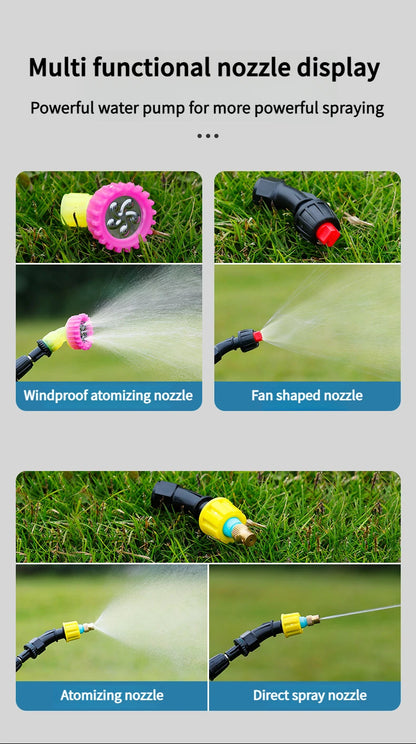 15L Multifunction Electric Sprayer, Adjustable Nozzle Garden Spray Tank For Watering, Cleaning, Pet Bathing with 3 Spray Heads