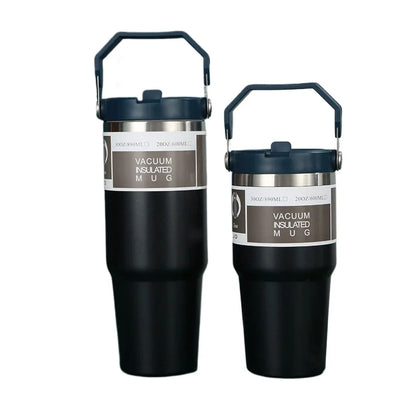 New American Simple Solid Color Stainless Steel Thermos Portable Car Easy To Carry Water Cup Thermal Insulation Cold Ice Cup