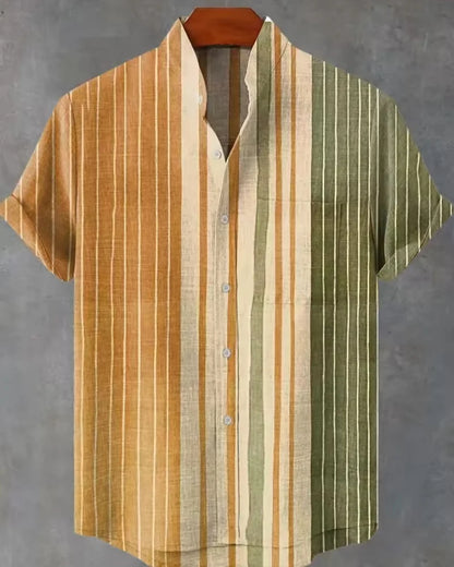 Hawaiian Casual Printed Men's Linen Shirt Short Sleeved 3D Printed Original Summer Plus Size Street Top Mens Clothing