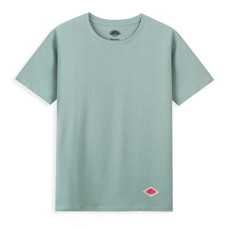 2025 Exported To Japan Orders Classic Embroidery Fashion Solid Simple Loose Short Sleeve Cotton Couple T-shirt Men/Women Top