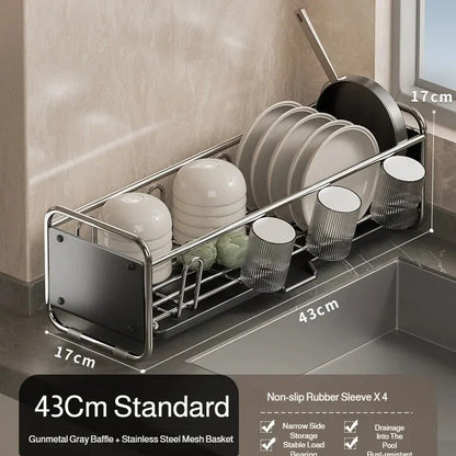 Stainless Steel Dish Rack | Narrow Kitchen Utensil Drainer & Countertop Cutlery Holder