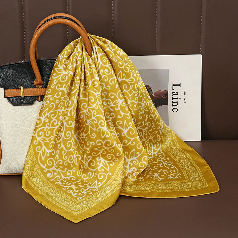 Luxury Satin Silk Scarf - Womens Fashion Shawl Hijab Neckerchief Bandana 2023