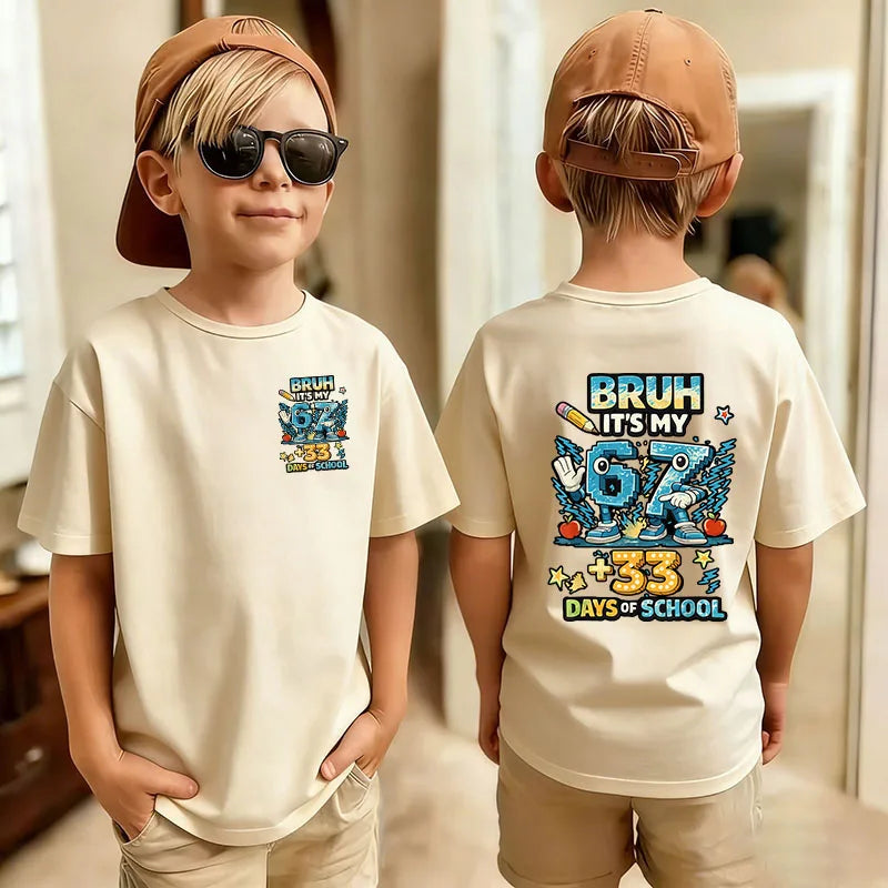 Cute Funny Six Seven Italian Brainrot 67 Number Graphic Print T-Shirt Boy/Girl Summer Short Sleeved Kids Tshirt Top Fan Gifts