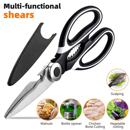 Multifunctional Stainless Steel Kitchen Scissors - Meat Fish and Bone Cutting Tool - ZOOMNSTORE
