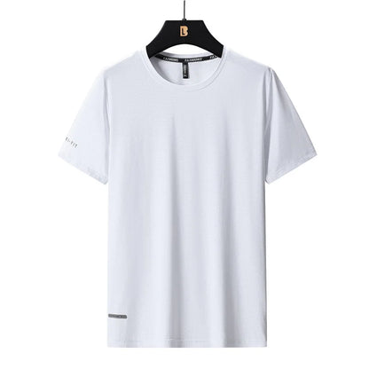 Men's Ice-Silk T-Shirt – Breathable Plus-Size Tee (up to 8XL)