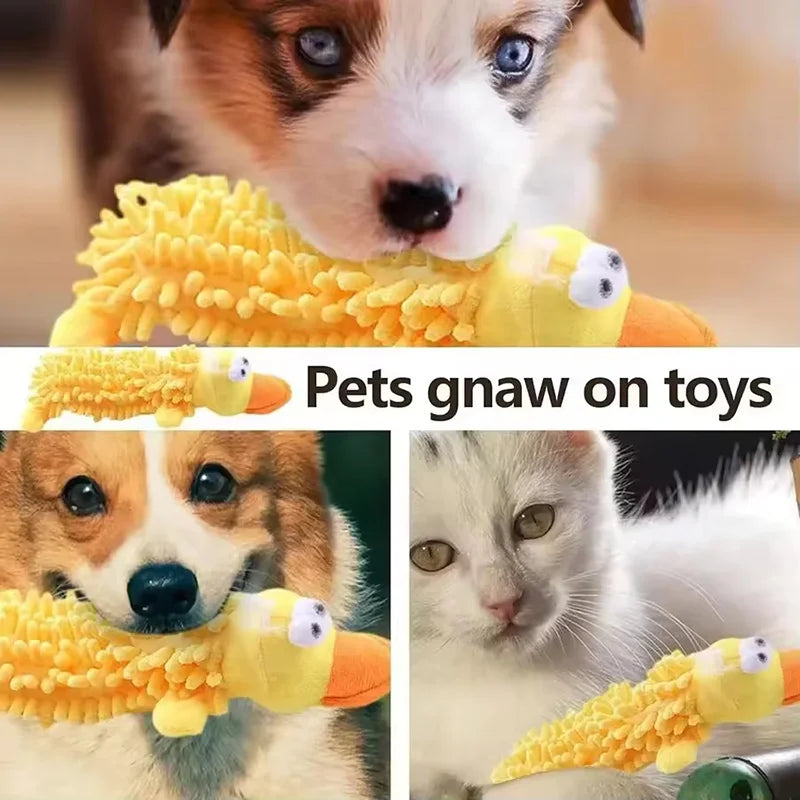 Cute Cartoon Animal Plush Pet Toy Squeaky Durable Chew Resistant Puppy Molar Interactive Play Toys Boredom Relief Dog Chewing