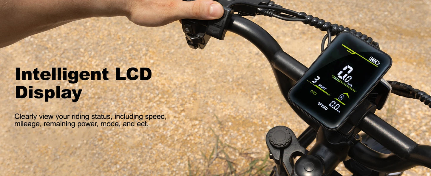 VDL Mountain Electric Bike , 16" Fat Tire Ebike, Wider Seat 250W Peak Motor, Removable Battery, Front Fork Suspension