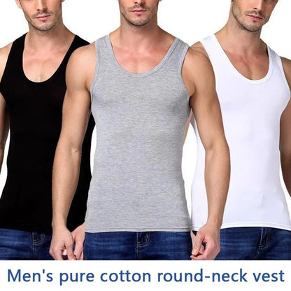100% Pure Cotton White Grey Black Men Tank Tops Summer Plus Size Singlets Fitness Men Vest Casual Bodybuilding Vest T-shirt
