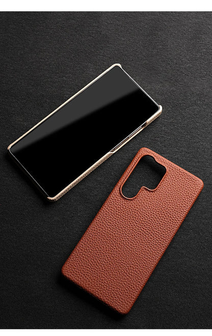 Magsafe Case Samsung - Genuine Cowhide Leather Magnetic Phone Protector for Galaxy S24 Ultra