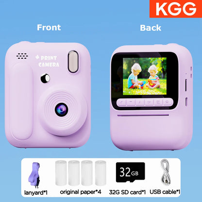 Kids Instant Camera - 32GB Digital Color Printing Camera With 1080P Video & Thermal Print