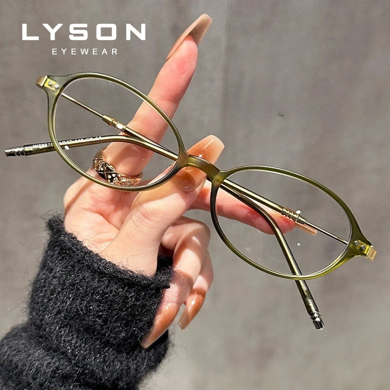Oval Reading Glasses - Women's Classic Oval Frames, Anti Blue Light, Progressive Lenses