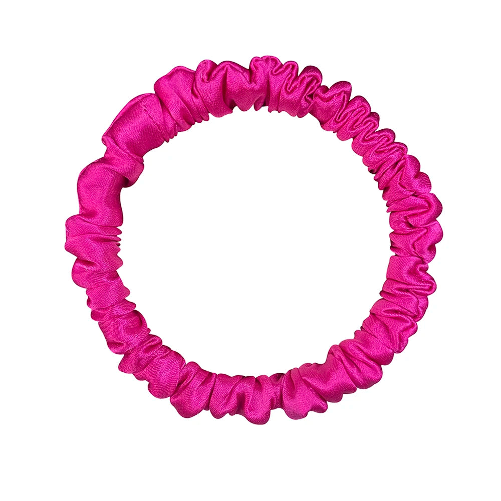 100% Pure Mulberry Silk Scrunchies Hair Bands Ties Gum Elastics Ponytail Holders for Women Girls Hair Accessories 19 Momme 1.5CM