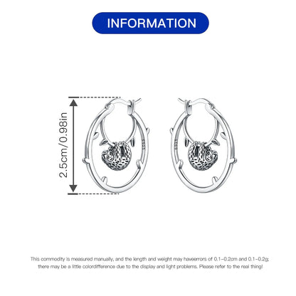 PANPOKI Original 925 Sterling Silver Blue Green Chameleon Earrings Women Hoop Earring Anniversary Jewelry Trendy Gifts