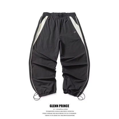 Retro Side Stripe Bowknot Wide Leg Pants Women High Waist Casual Sports Trousers Harajuku Cargo Pants Streetwear Hip Hop Joggers