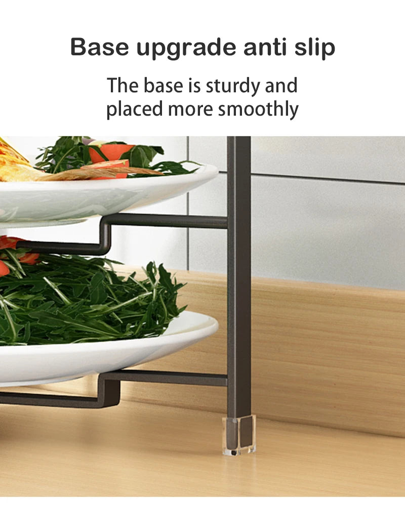 Kitchen Storage Rack | Wall Mounted Rust Proof Rack, Foldable Side Dish Organizer with Drawer