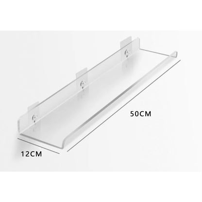 Acrylic Wall Storage Rack - No Drill Bathroom  Kitchen Organizer with Strong Adhesive