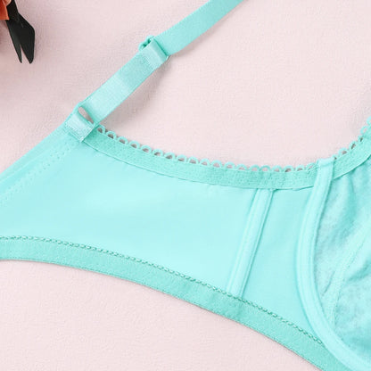 Sexy Womens Bras Ultra-Thin Perspective Deep V Lace Sheer Plus Size Bra Female Underwear Lingerie BH Tops D E F Cup