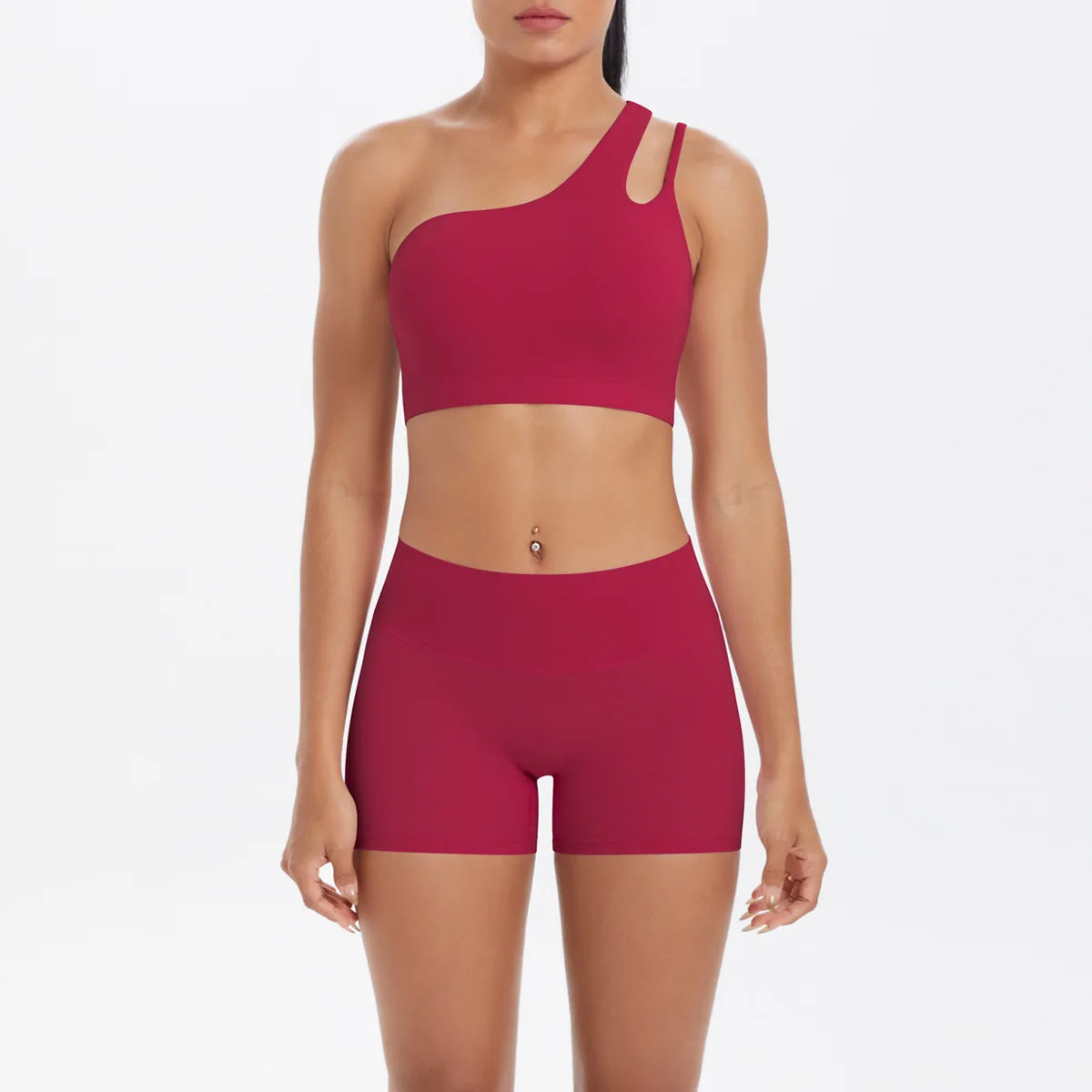 JUREN Yoga Clothes Set 2 Piece Gym Sports Shorts Set Women Tracksuit High Waist Shorts Fitness Suit Running Bra Workout Outfits