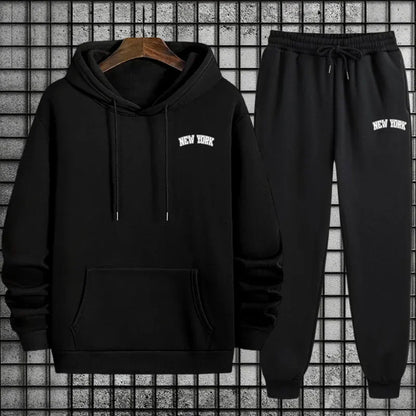 2025 Hot Sale Mens Sportswear 2pcs Set Hoodie and Sweatpants Autumn Winter Daily Casual Sporty Jogging Suit Urban Fashion Outfit