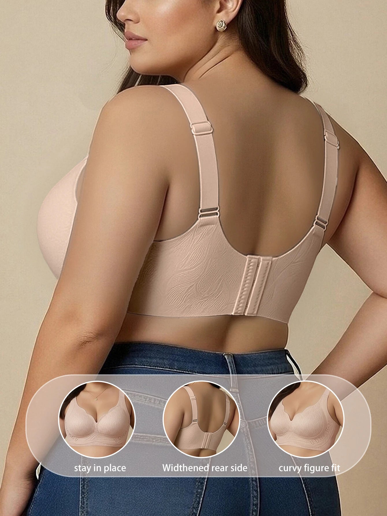 L-6XL Plus Size Full Coverage Support Bra for Big Bust Anti Sagging Push Up Seamless Comfortable Side Support Underwear