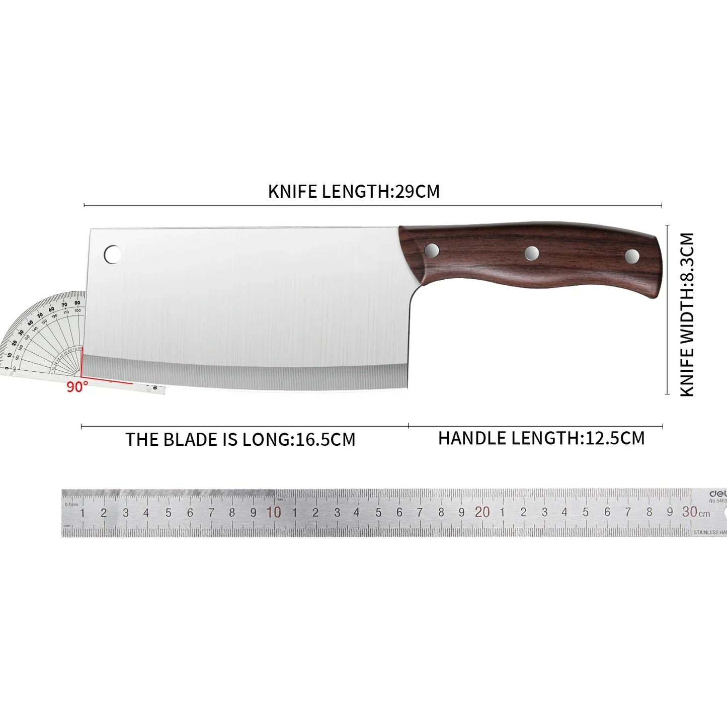 Stainless Steel Chefs Knife - Multi-Purpose Sharp Slicer for Kitchen