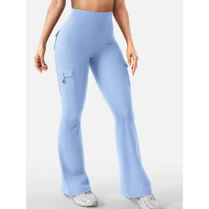 Newest Women Wide Leg High Stretch Yoga Leggings Naked Feeling Compression Fitness Workwear with Pockets Yoga Pant