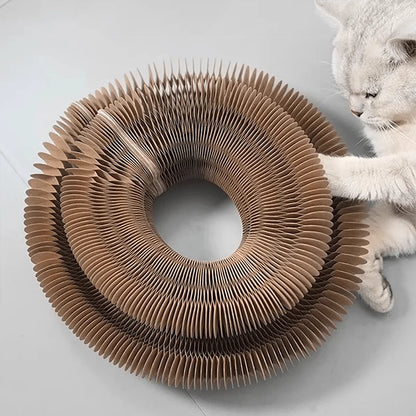 Foldable Corrugated Cat Scratching Board with Ball Track Toy Durable Scratch Pad Bed Free Surprise Gift USA Warehouse