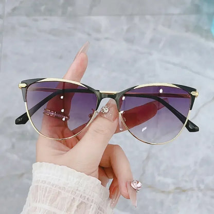 Cat Eye Sunglasses - Round Frame Fashion Glasses for Men & Women | Anti Reflective Lenses
