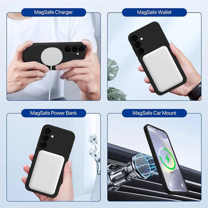 For Samsung Galaxy S26 S24 S23 S22 S21 S25 Ultra Plus S25 S24 S23 FE Case Luxury Magnetic For Magsafe Wireless Charge Soft Cover